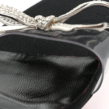 Christian Louboutin Satin Crystal PVC Astrinodo 100 Sandals 37 Black 9 of 10
