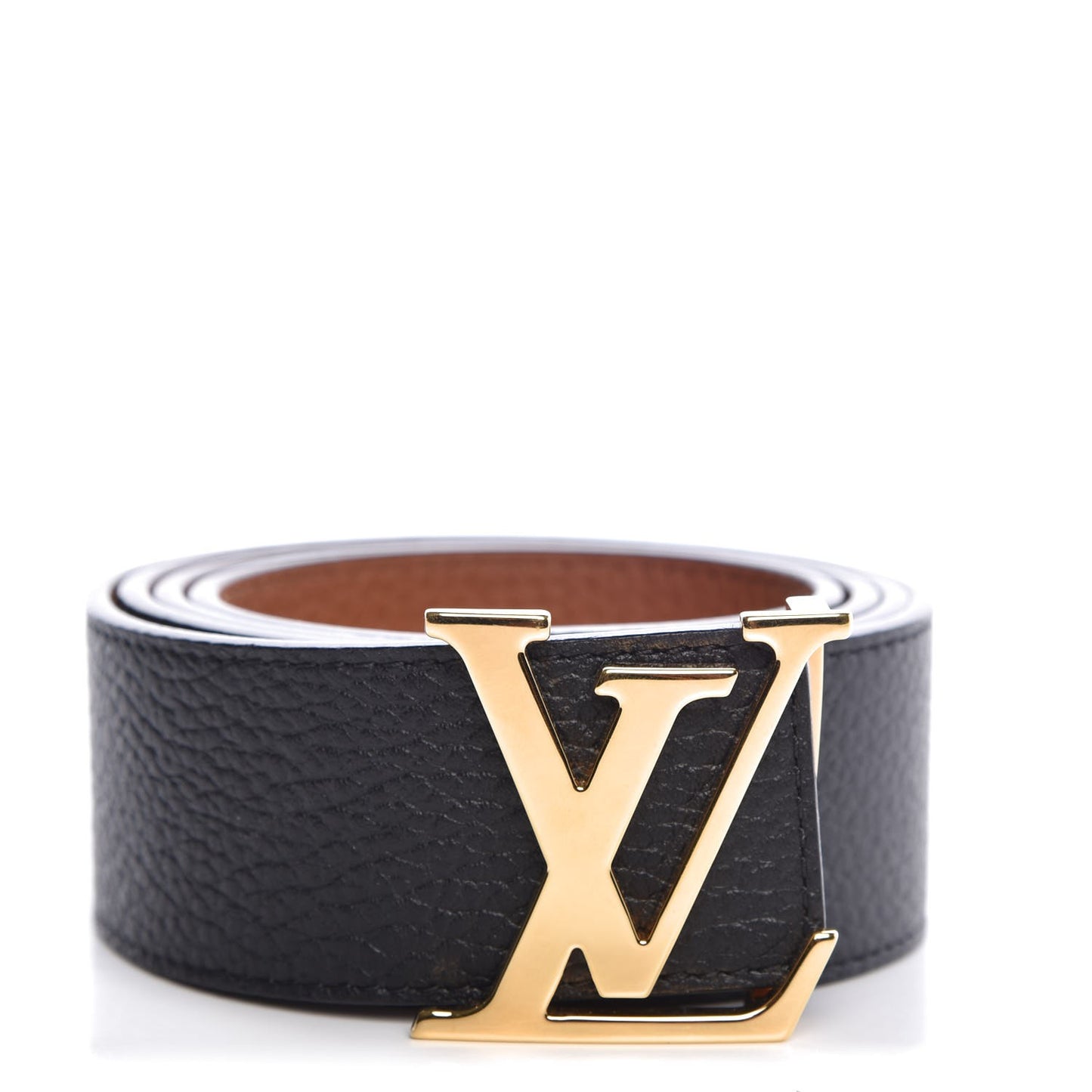 Taurillon Calfskin 30mm LV Initiales Reversible Belt 95 38 Black