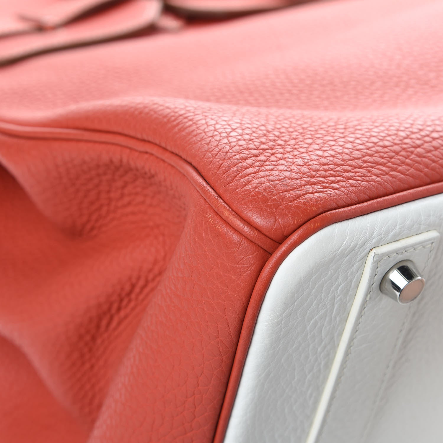 Hermes Togo Casaque Birkin 40 Sanguine White 9 of 18