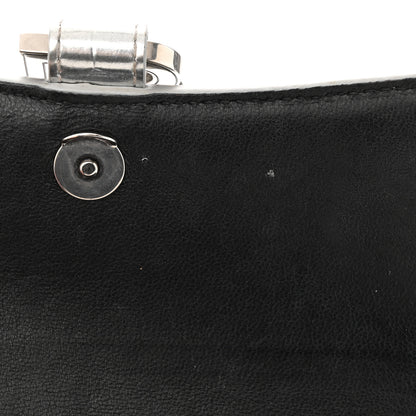 Balenciaga Metallic Calfskin Crocodile Embossed Hourglass Chain Bag Silver 10 of 13
