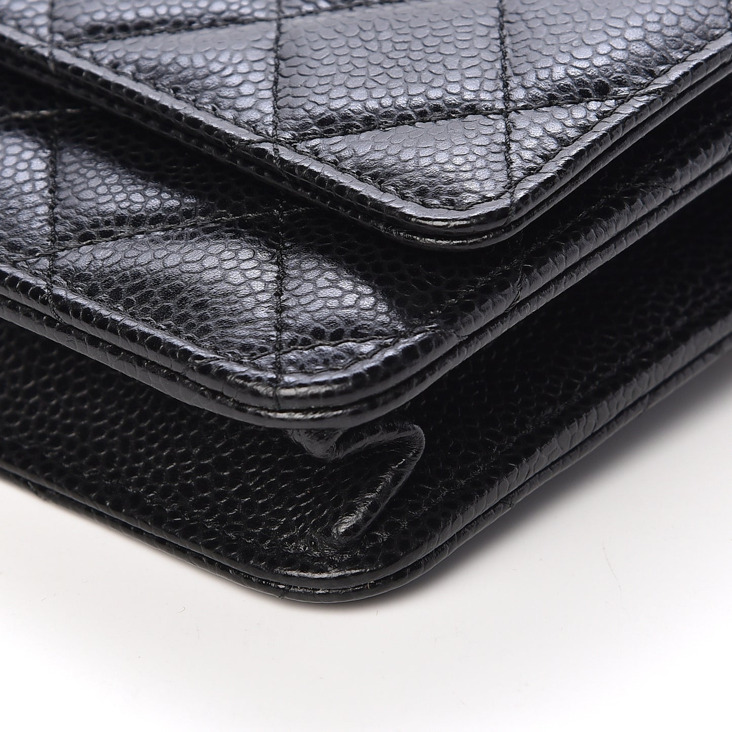 Caviar Quilted Wallet On Chain WOC Black