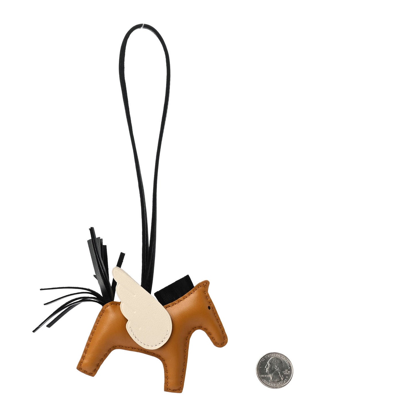 Milo Lambskin Grigri Rodeo Pegase Horse Bag Charm PM Sesame Black Nata