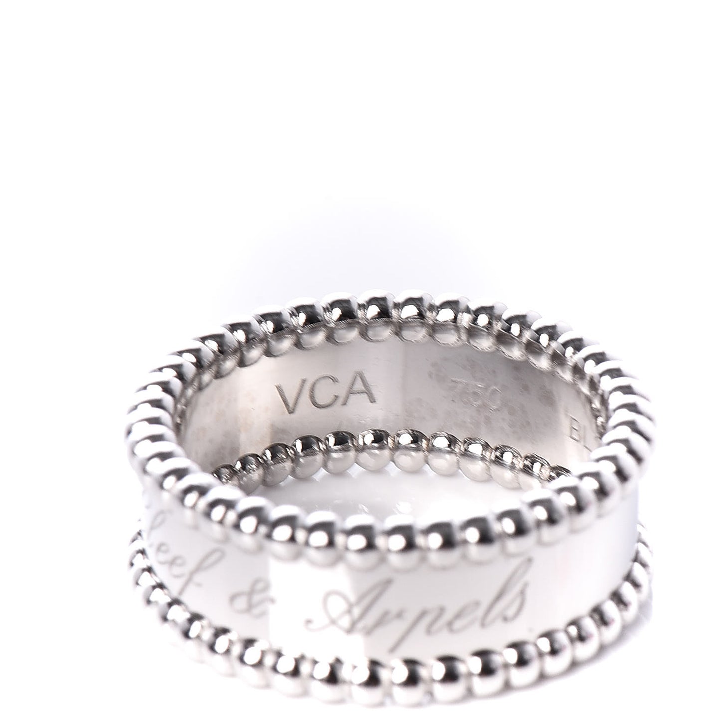 18K White Gold Perlee Signature Ring 53 6.25