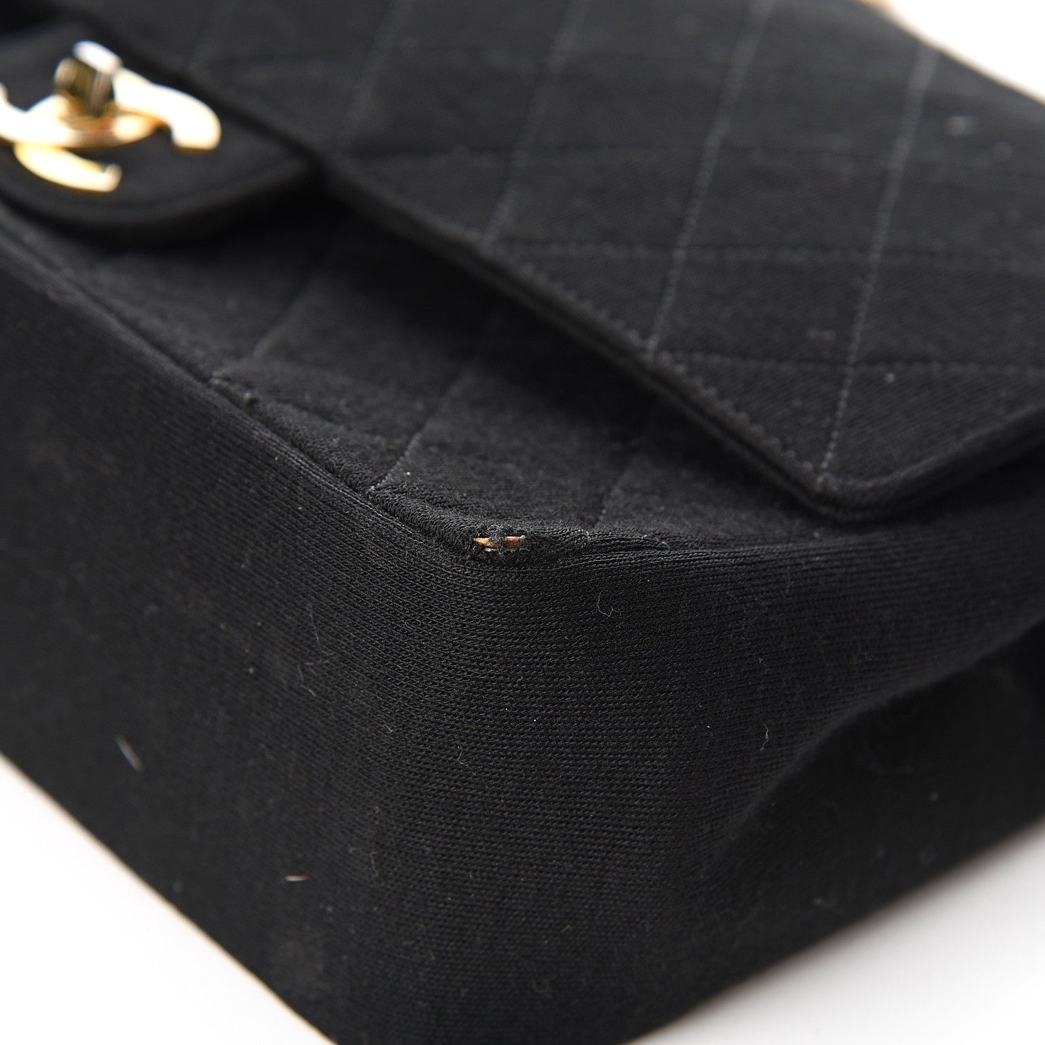 Chanel Jersey Quilted Medium Double Flap Black 12 of 13