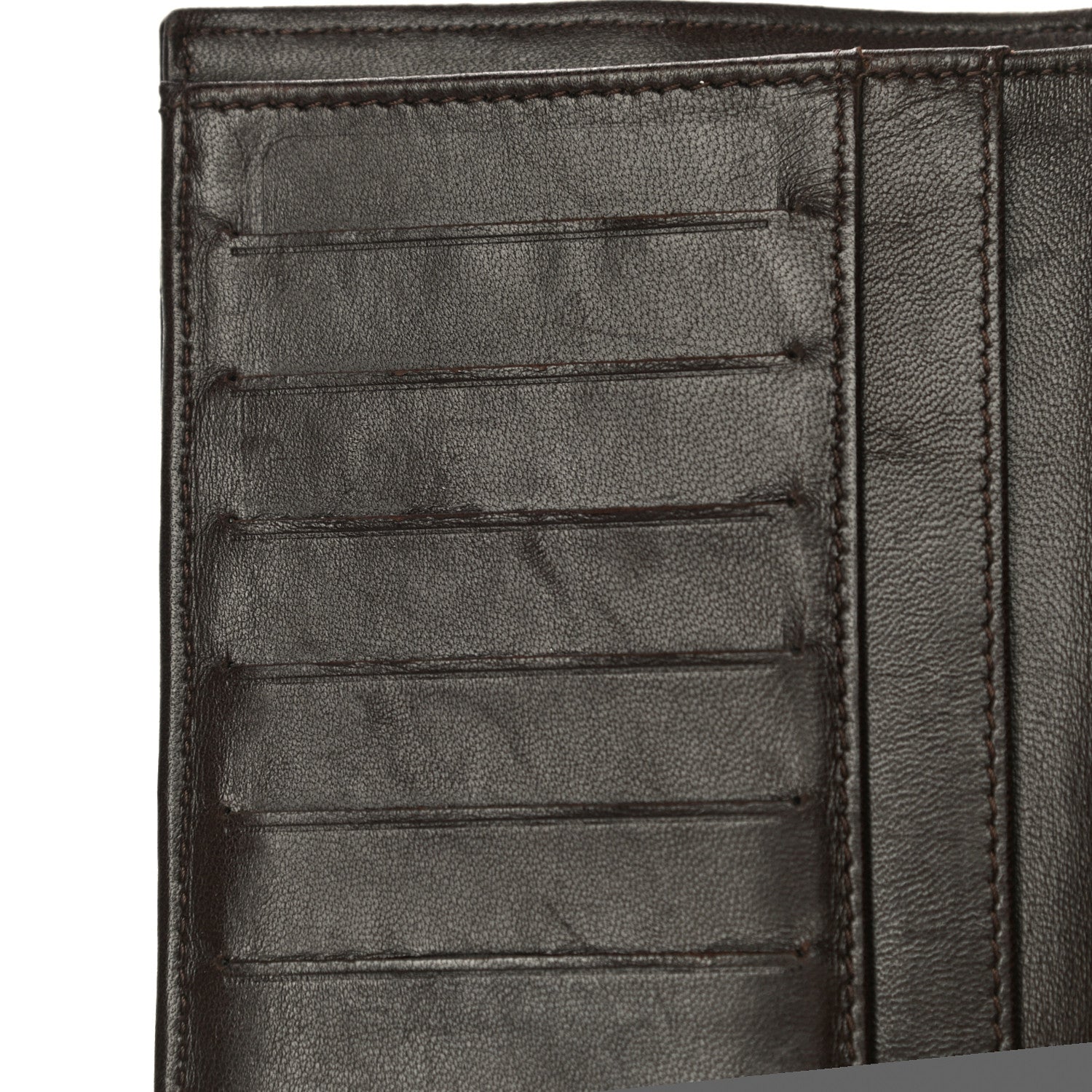 Chanel Lambskin Quilted Large Flap Wallet Dark Brown 27 of 30
