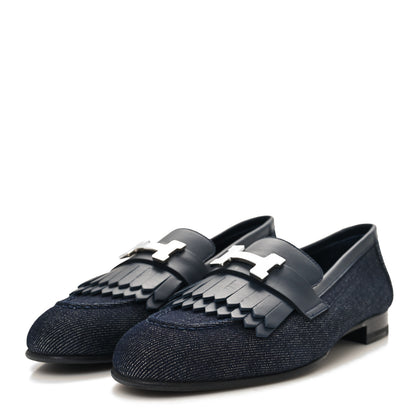 Hermes Denim Womens Royal Loafers 35.5 Bleu Brut Marine 3 of 9
