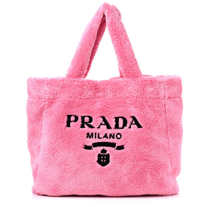 Prada Terry Cloth Tote Bag Petalo Black 1 of 8