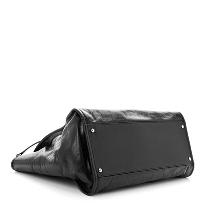 Chanel Glazed Calfskin Medium Deauville Tote Black 4 of 10