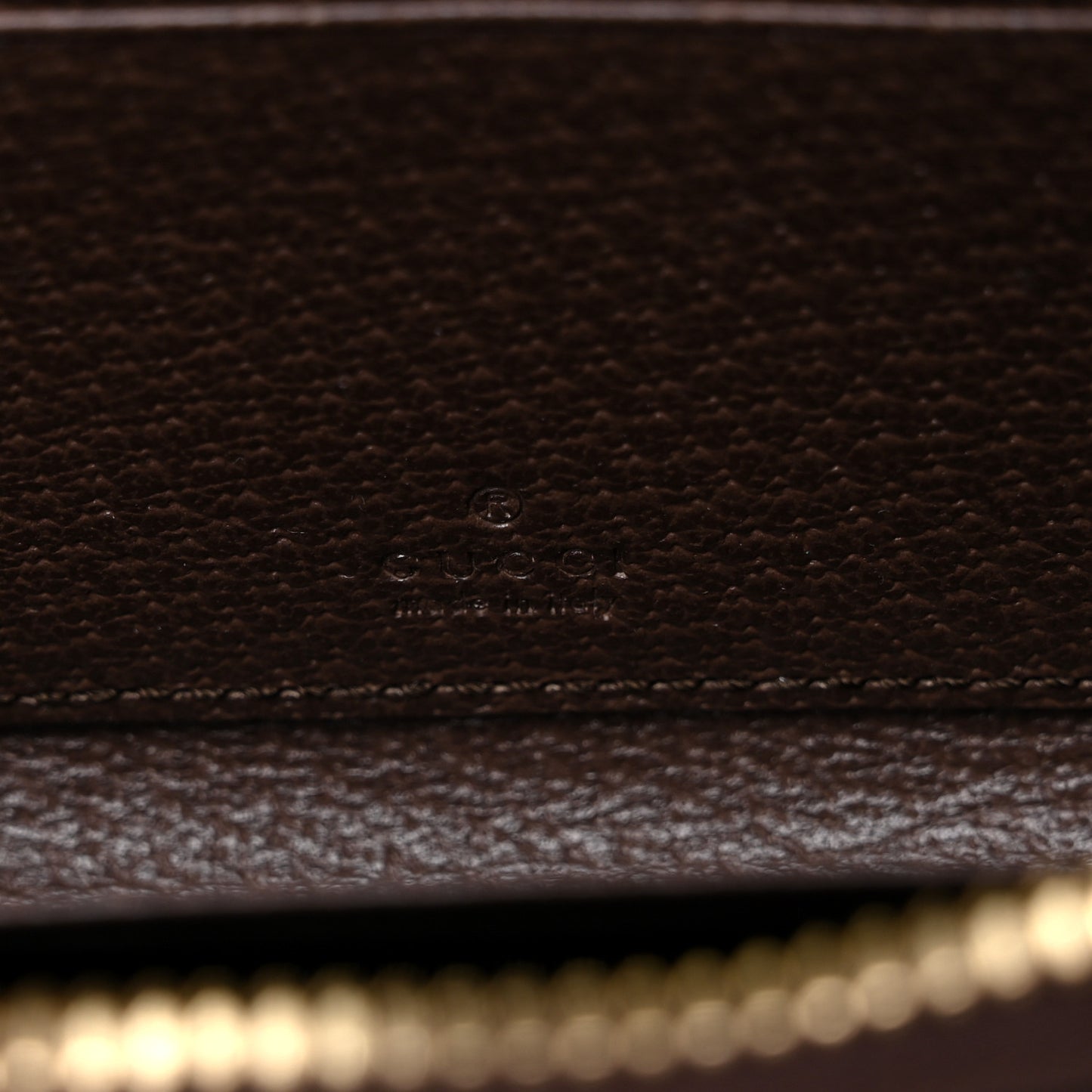 GG Supreme Monogram Textured Dollar Calfskin Web Ophidia Zip Around Card Case Wallet Beige Ebony New Acero