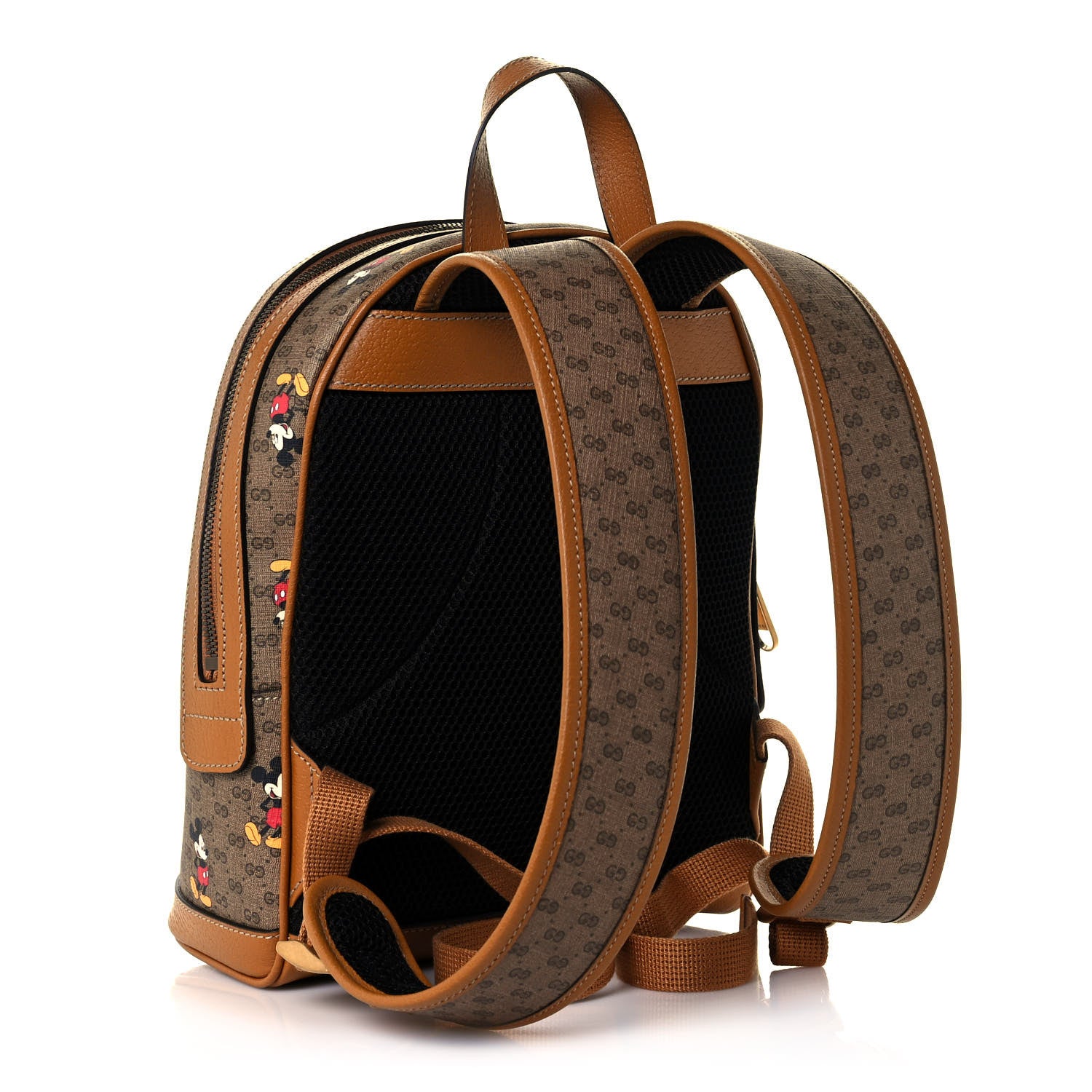 Gucci X DISNEY Mini Vintage GG Supreme Monogram Mickey Mouse Small Dome Backpack Beige Vintage Sun Oil 3 of 14