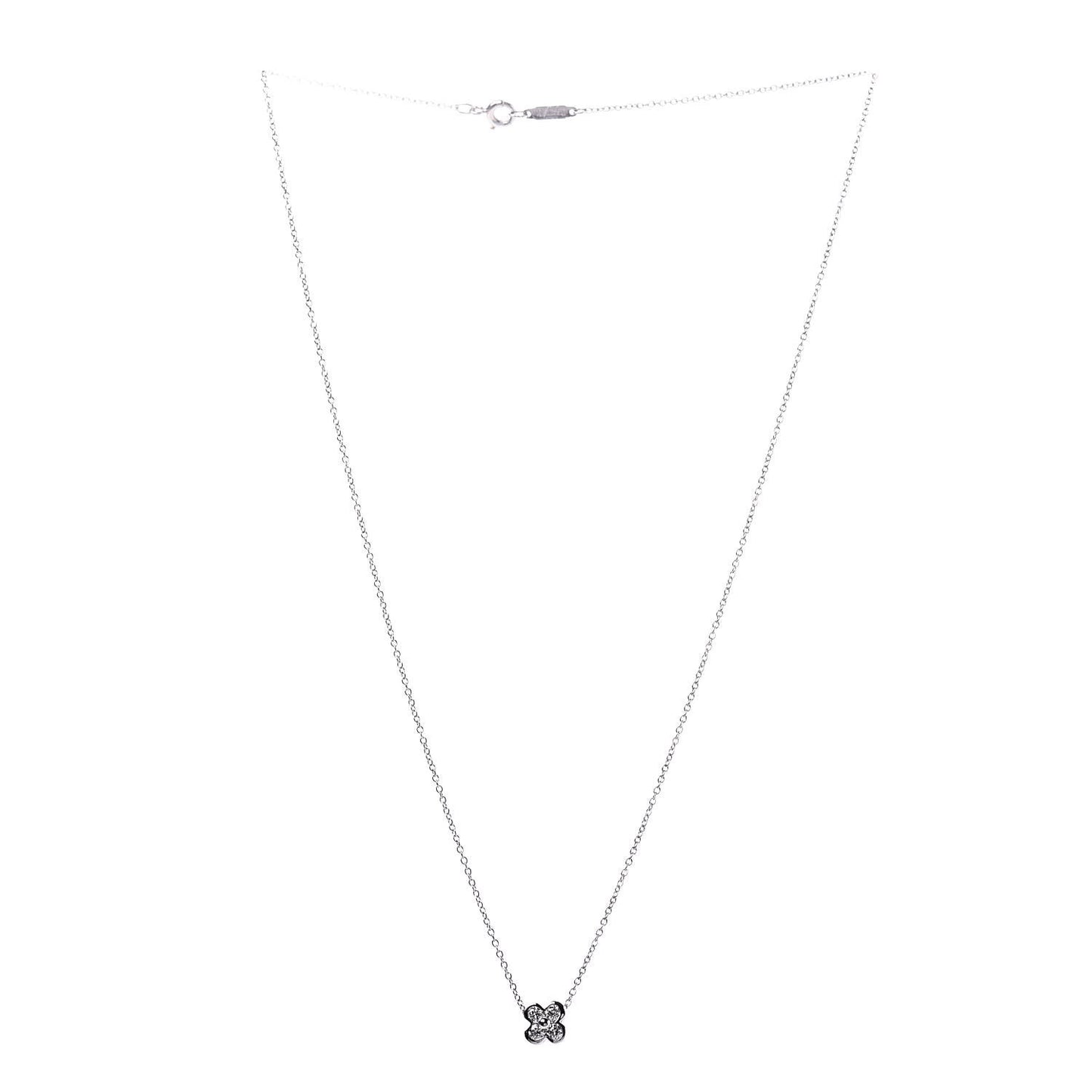 Platinum Diamond Lace Pendant Necklace