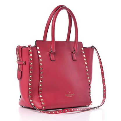 Valentino Garavani Vitello Rockstud Double Handle Tote Cyclamin 4 of 11