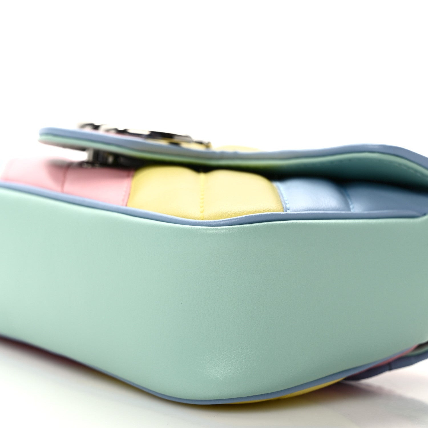Gucci Calfskin Matelasse Diagonal Super Mini GG Marmont Shoulder Bag Multicolor Pastel 10 of 11