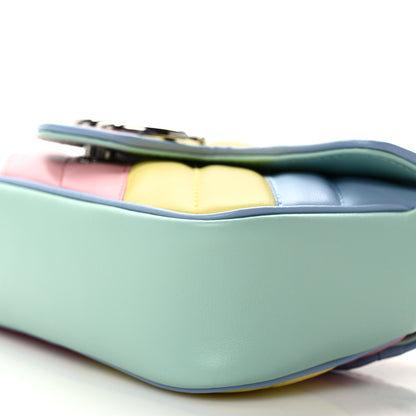 Gucci Calfskin Matelasse Diagonal Super Mini GG Marmont Shoulder Bag Multicolor Pastel 10 of 11