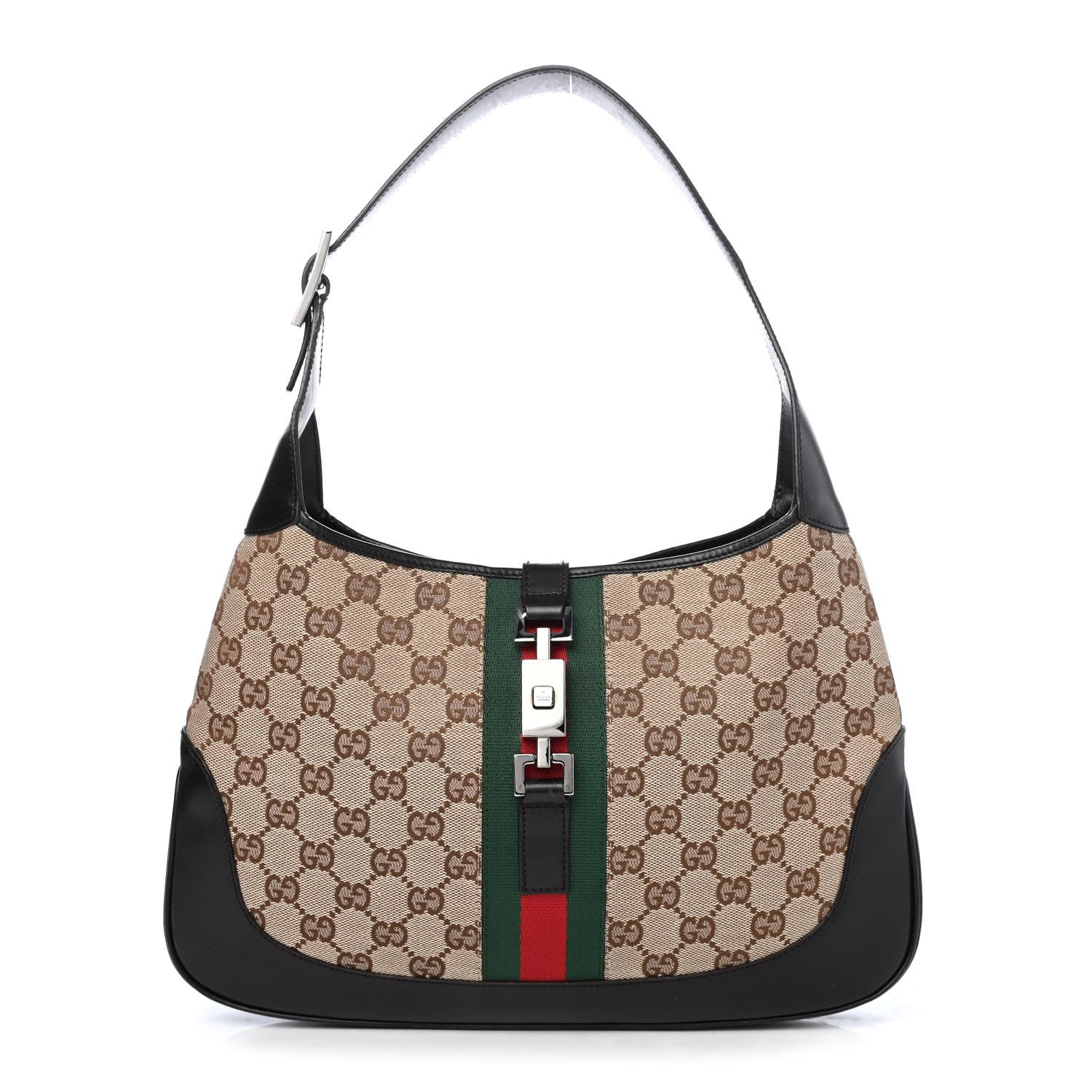 Gucci Monogram Web Jackie O Hobo Dark Brown 1 of 4