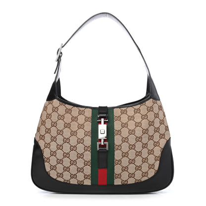 Gucci Monogram Web Jackie O Hobo Dark Brown 1 of 4