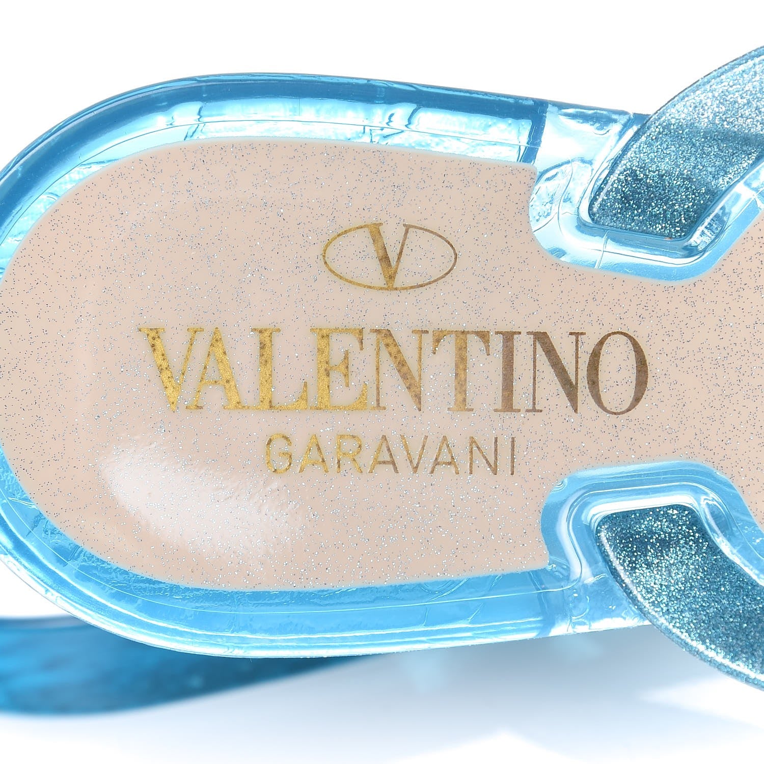 Valentino Garavani PVC Jelly Glitter Rockstud Bow Thong Sandals 39 Cerulean 6 of 7