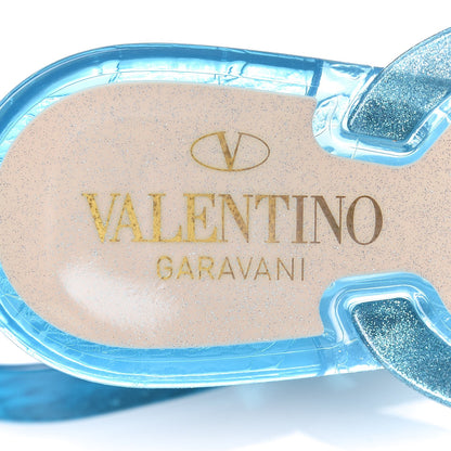Valentino Garavani PVC Jelly Glitter Rockstud Bow Thong Sandals 39 Cerulean 6 of 7