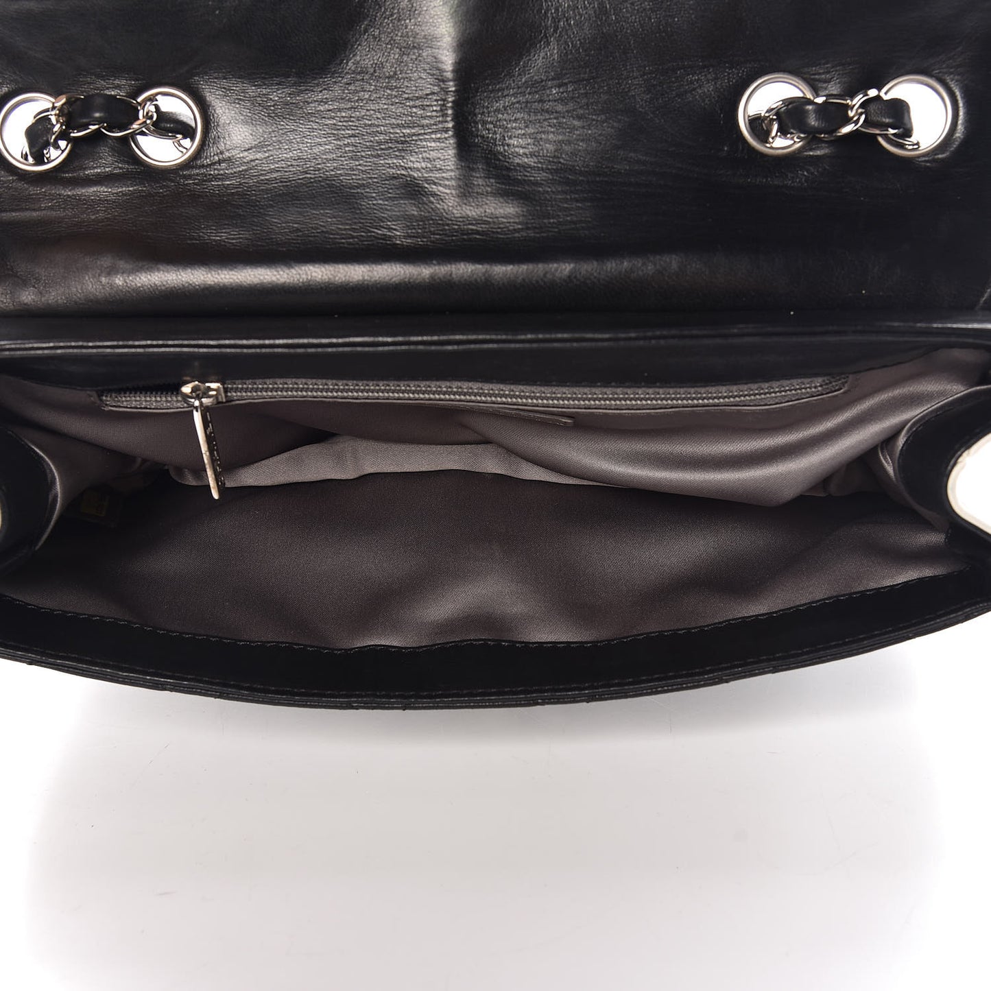 Lambskin Two Tone Flap Black White