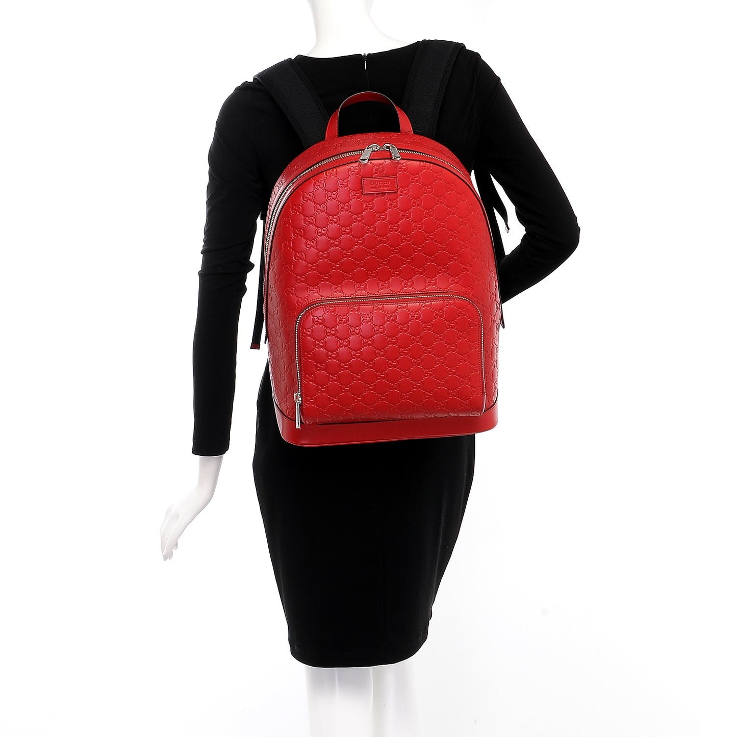 Guccissima Signature Day Backpack Hibiscus Red