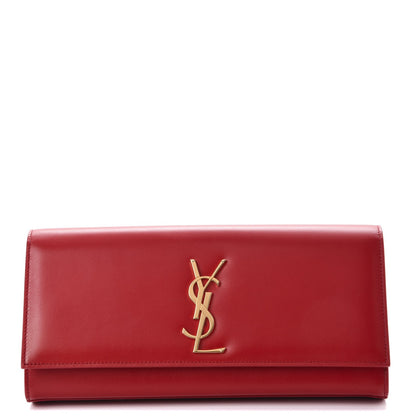 Saint Laurent Calfskin Monogram Cassandre Clutch Rouge Orient 1 of 7