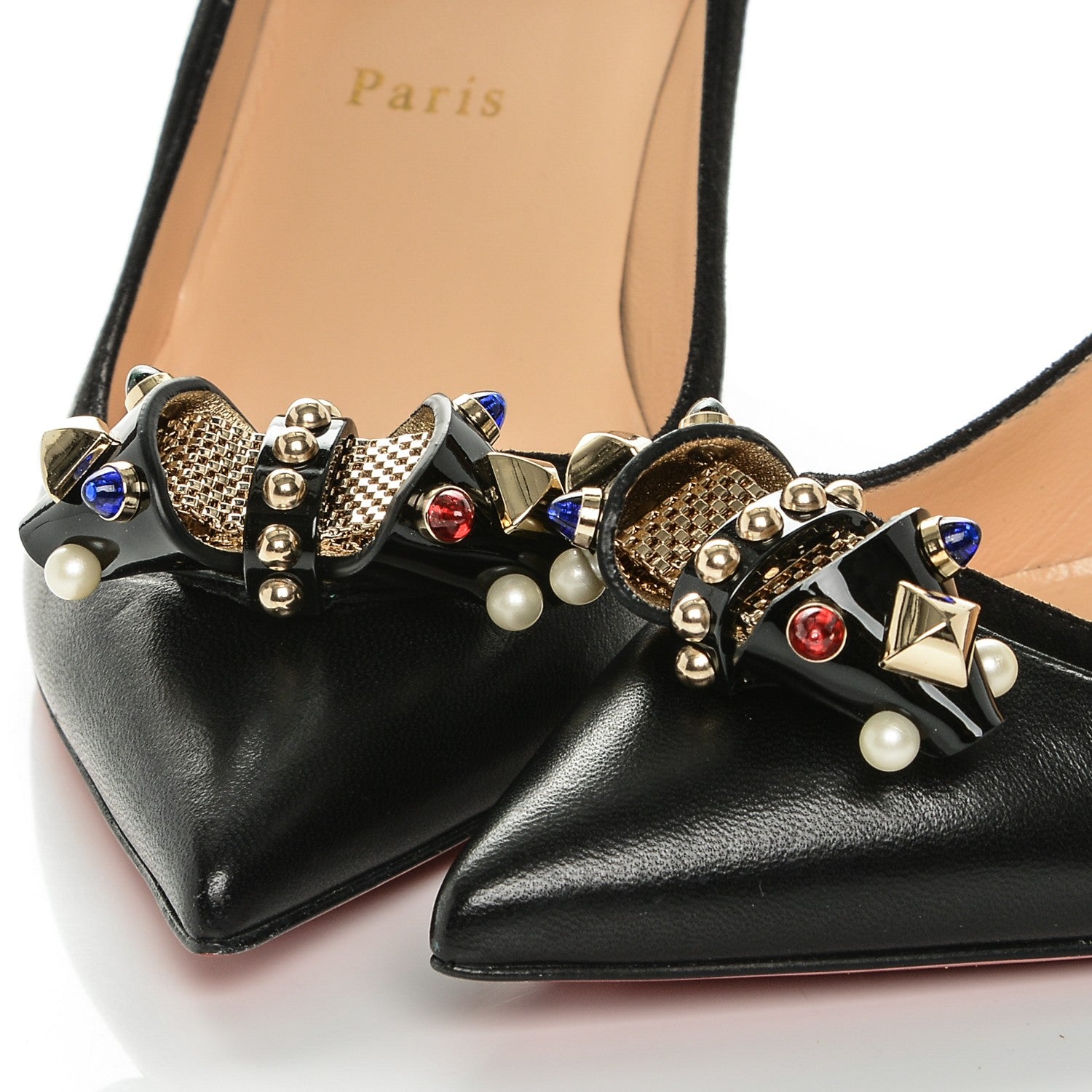 Christian Louboutin Nappa Patent Tudorchic 70 Pumps 38 Black 7 of 7