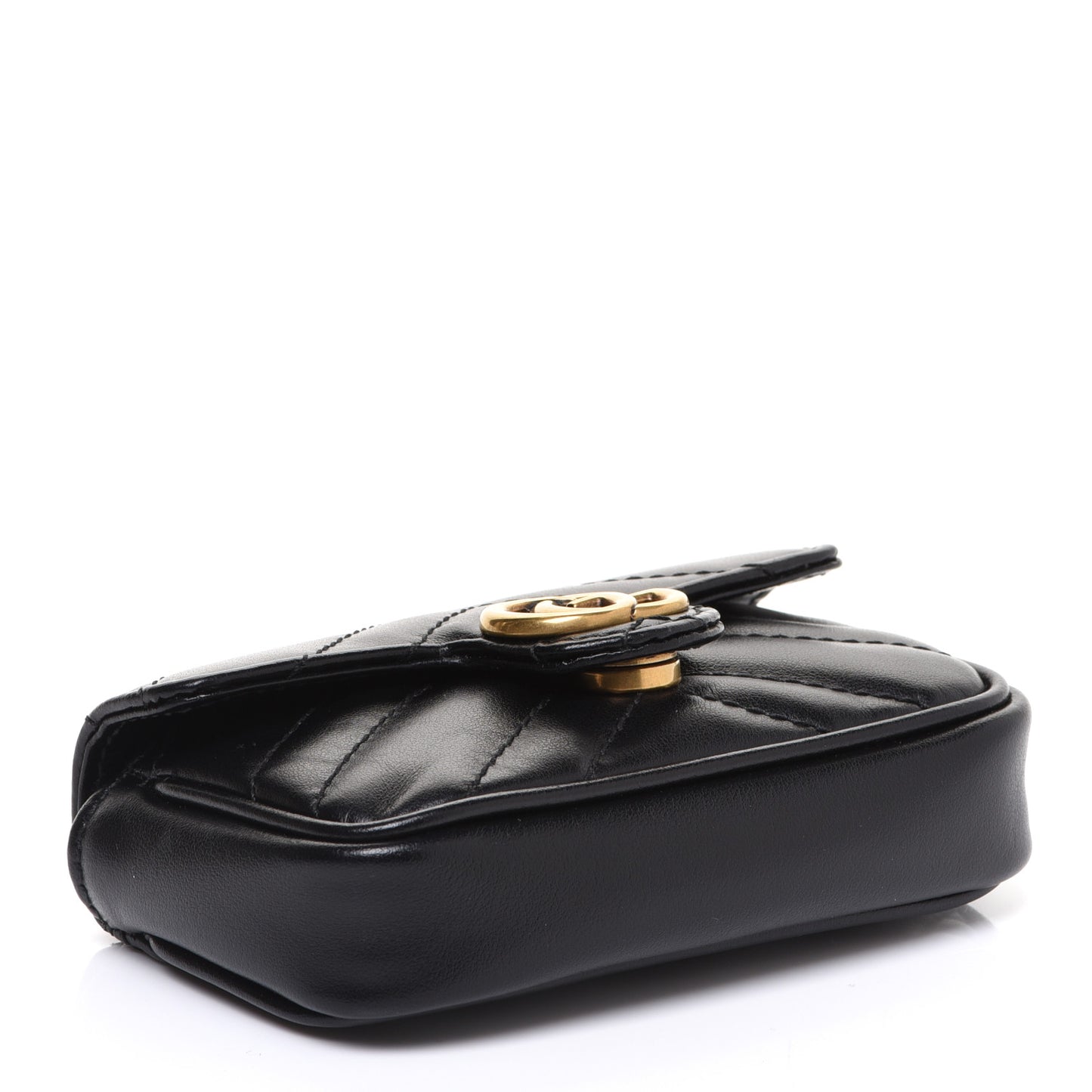 Calfskin Matelasse GG Marmont 2.0 Coin Purse On A Chain Black