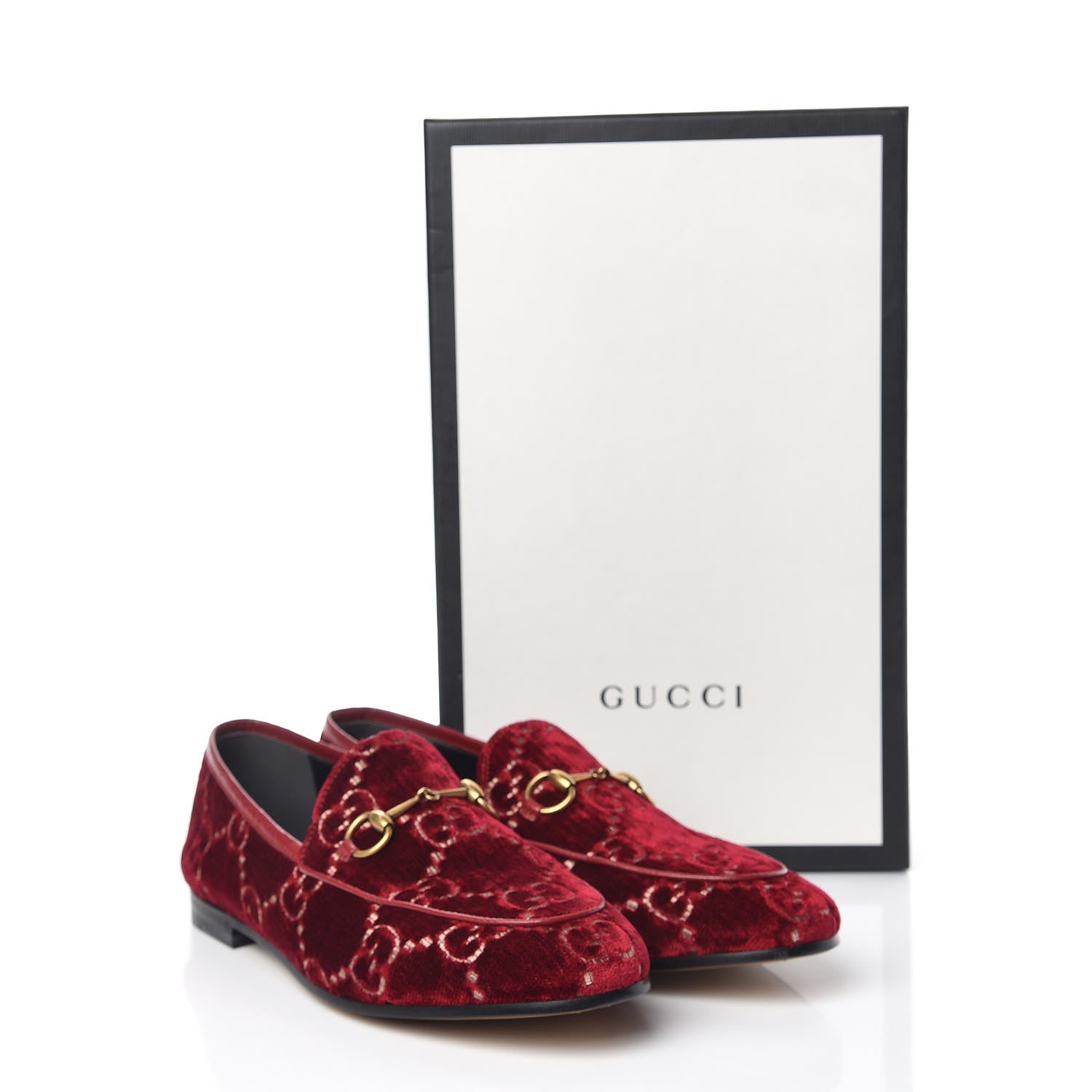 Gucci Velvet Malaga Kid GG Monogram Horsebit Womens Jordaan Loafers 38.5 Red Cipria Romantic Cerise 9 of 9