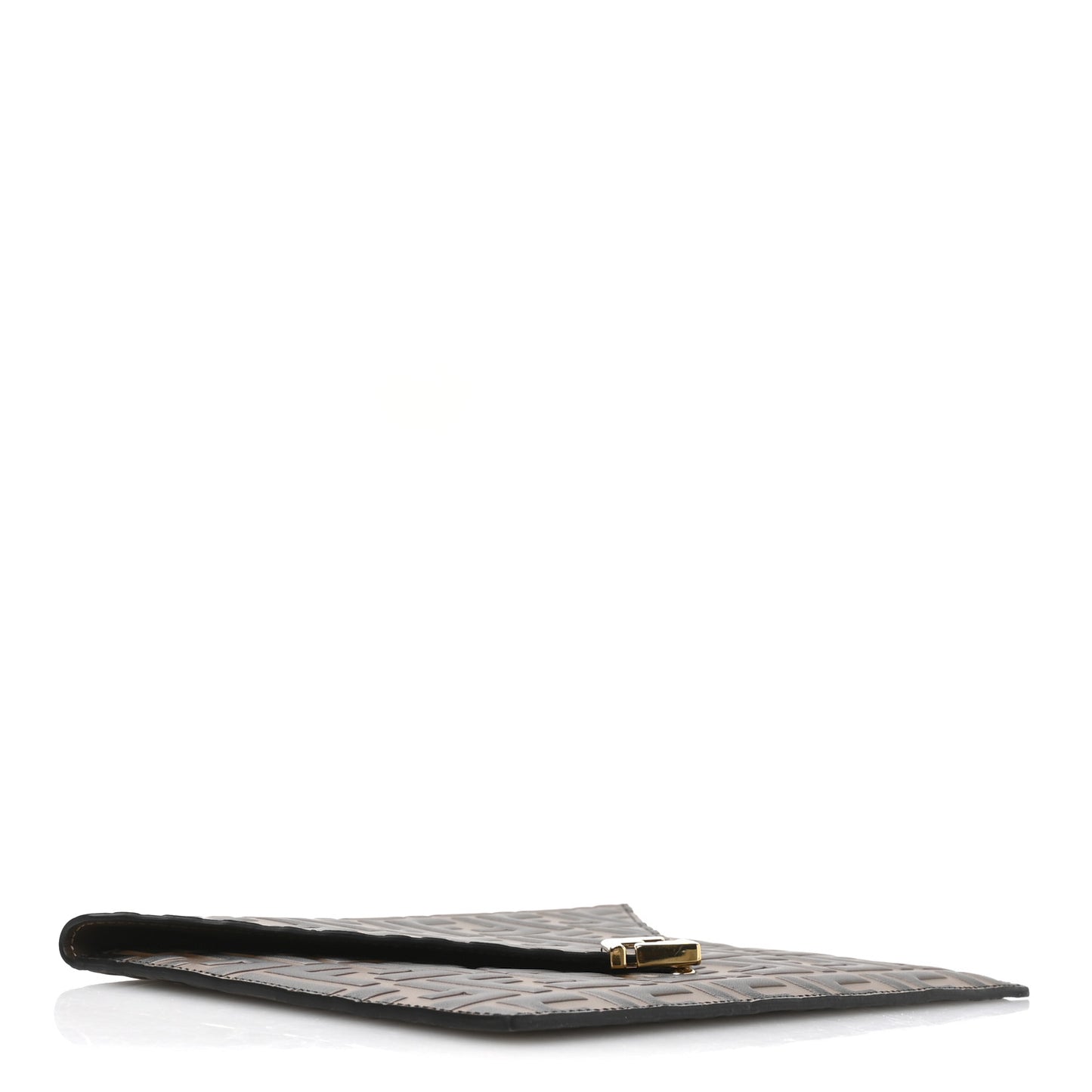 Vitello Ceylon Bi-Color FF 1974 Embossed FF Diamonds Flat Envelope Pouch Maya Black