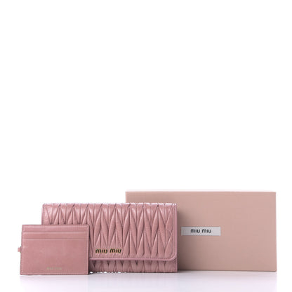 Miu Miu Nappa Matelasse Flap Wallet Rosa 11 of 11