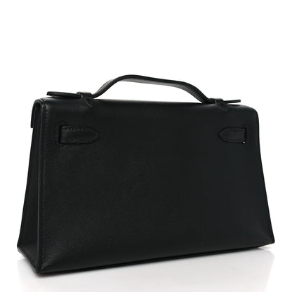 Hermes Swift Kelly Pochette Clutch Black 3 of 11