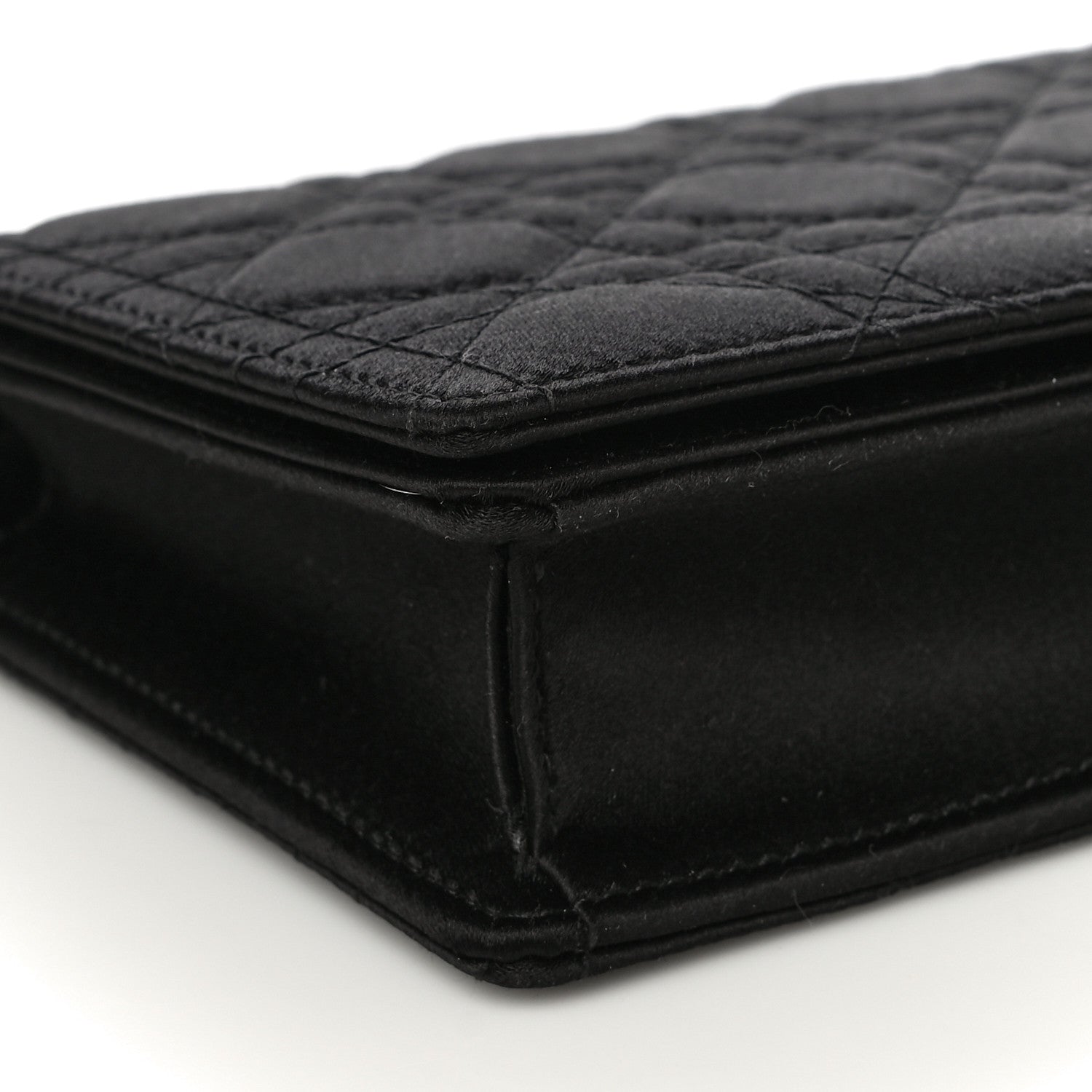 Christian Dior Satin Cannage Lady Dior Clutch Black 9 of 13