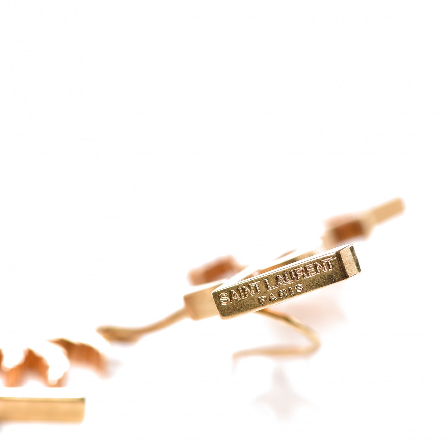 Metal Monogram Palm Earrings Gold