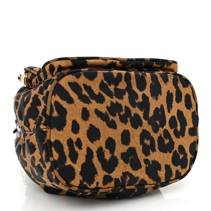 Prada Tessuto Nylon Leopard Print Mini Bucket Bag Miele 3 of 9
