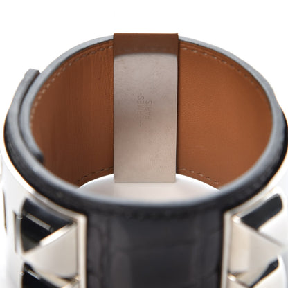 Hermes Shiny Alligator Collier de Chien CDC Bracelet S Black 5 of 6