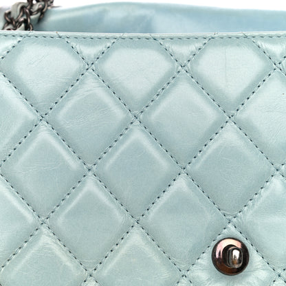 Chanel Glazed Calfskin Quilted Large Coco Soft Flap Light Blue 25 of 36
