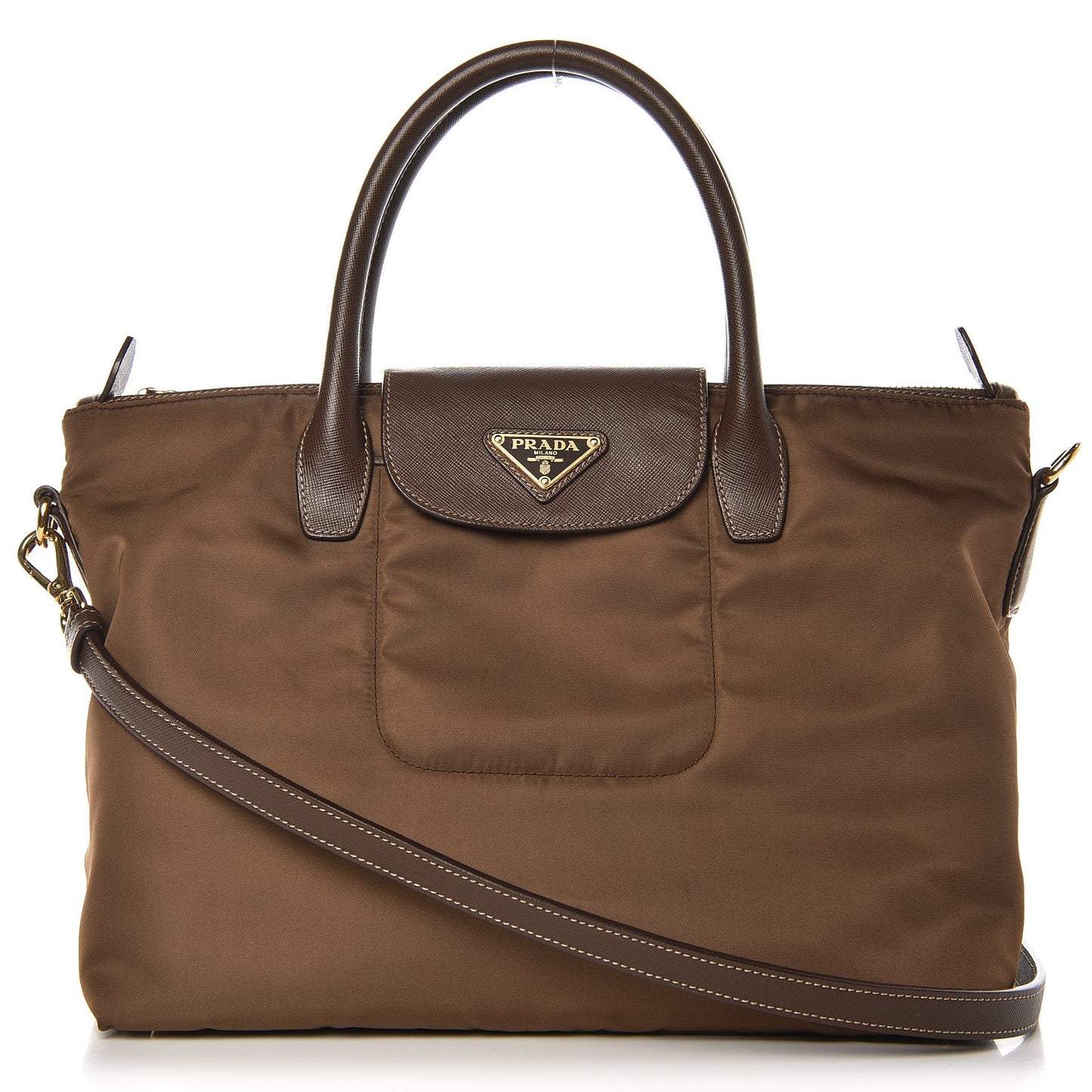 Saffiano Tessuto Nylon Tote Corinto