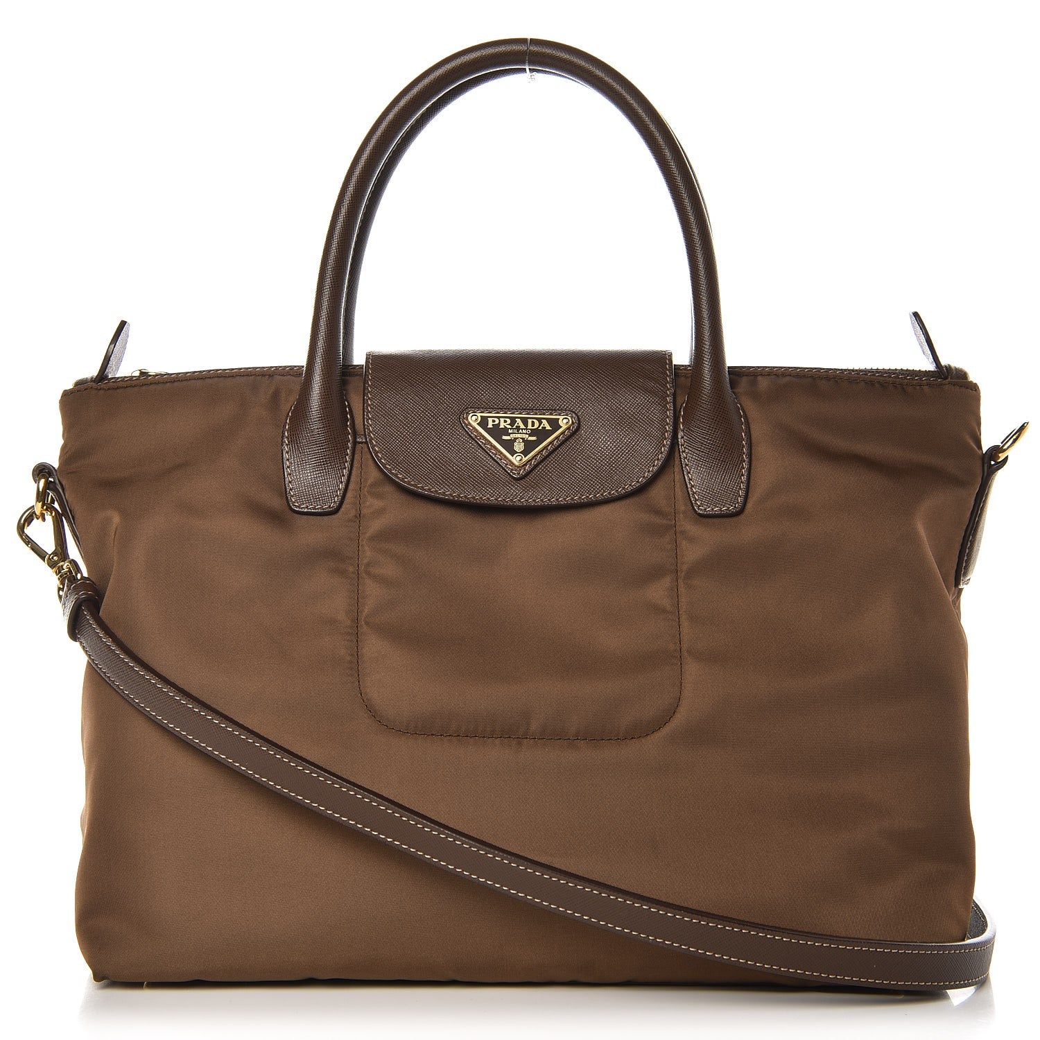 Prada Saffiano Tessuto Nylon Tote Corinto 1 of 9