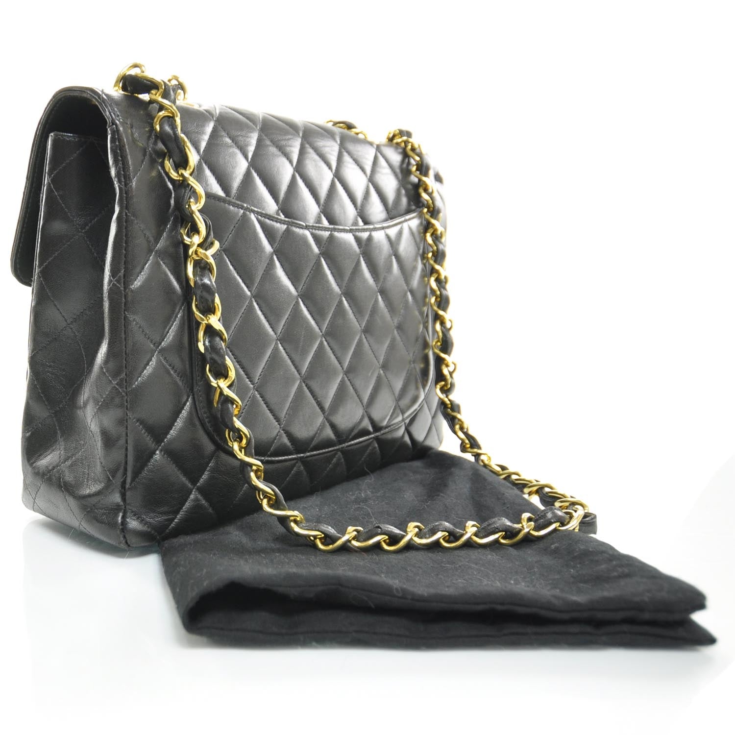 Chanel Lambskin Jumbo Flap Black GHW 3 of 10