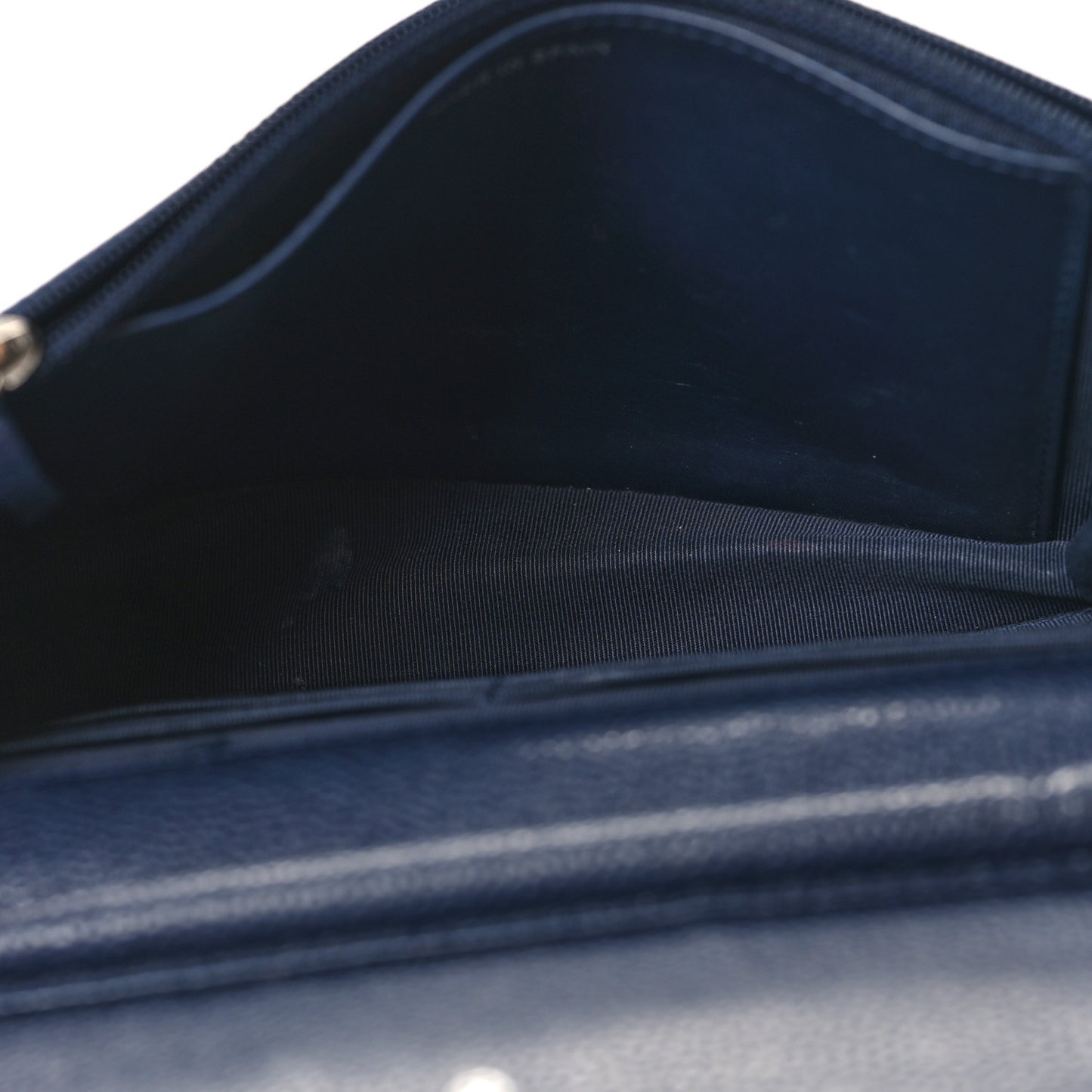 Caviar Quilted Wallet on Chain WOC Navy Blue