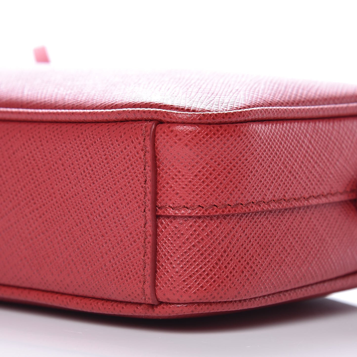 Saffiano Mini Camera Crossbody Bag Rosso