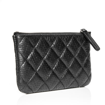 Chanel Woven Lambskin Quilted Small Cosmetic Pouch Black 3 of 6