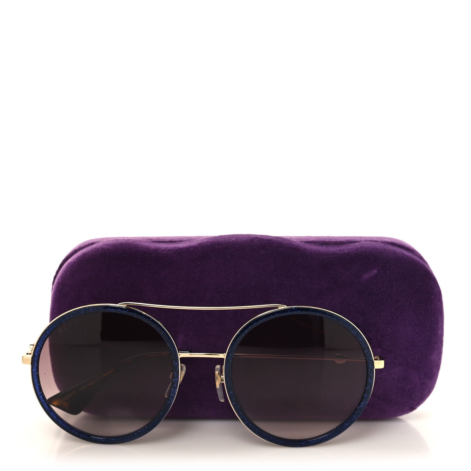 Gucci Metal Round Frame Sunglasses GG0061S Blue 8 of 8
