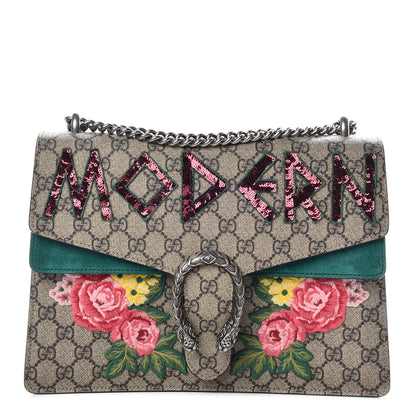 Gucci GG Supreme Monogram Embroidered Medium Dionysus Shoulder Bag Emerald 1 of 10