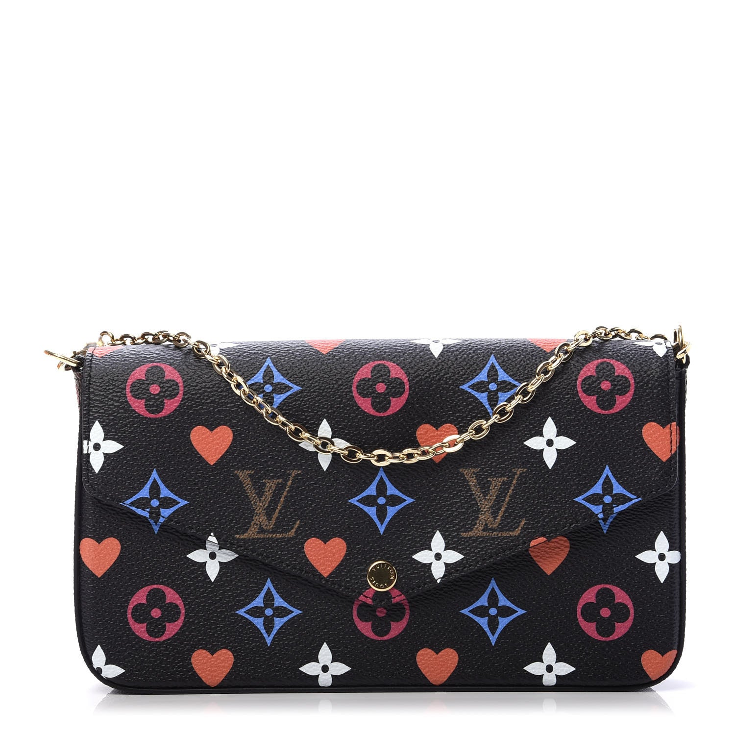 Louis Vuitton Game On Felicie Chain Wallet Black 1 of 16