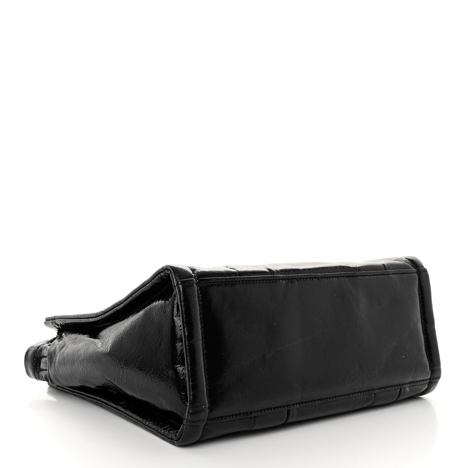 Marc Jacobs Shiny Crinkled Calfskin The Tote Bag Black 4 of 10