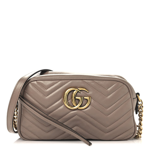 Calfskin Matelasse Small GG Marmont Chain Shoulder Bag Porcelain Rose