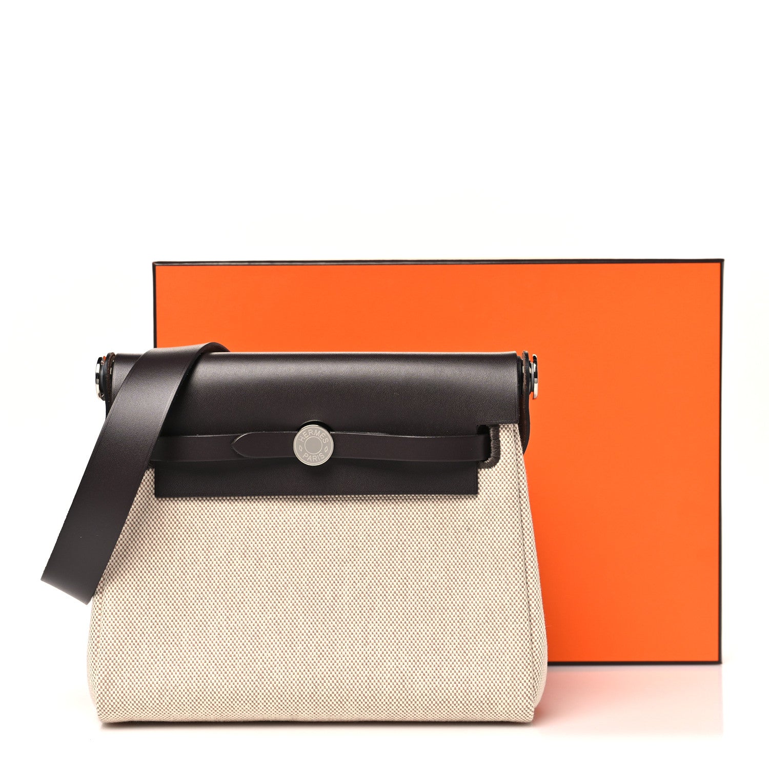 Hermes Military Toile Vache Hunter Herbag Zip Retourne 20 Ecru Beige Ebene 11 of 11