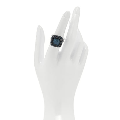 John Hardy Sterling Silver Smoky Quartz Spinel Black Sapphire Batu Classic Chain Ring 54 7 2 of 5