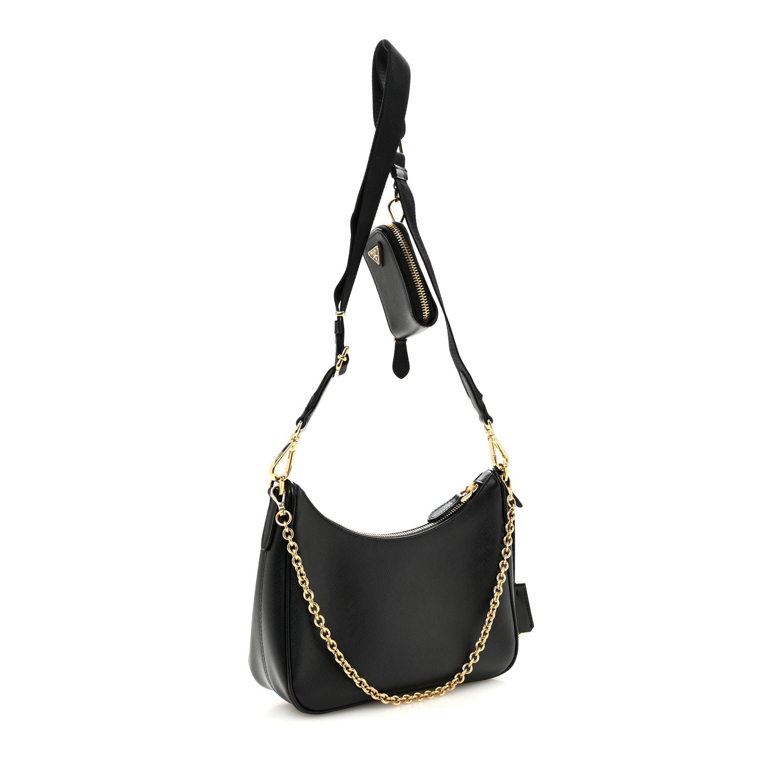 Prada Saffiano Lux Re-Edition 2005 Shoulder Bag Black 3 of 11